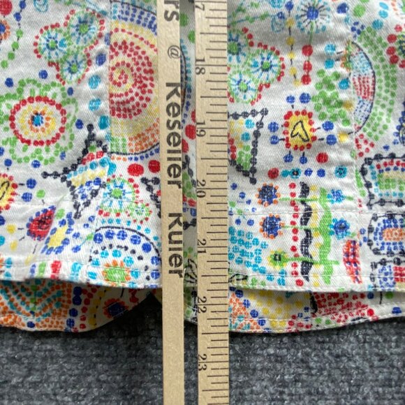 Ruby Rd Jacket Womens 12 Vibrant Multicolor Flora Geometric Jean Denim Coat Boho - Picture 10 of 13